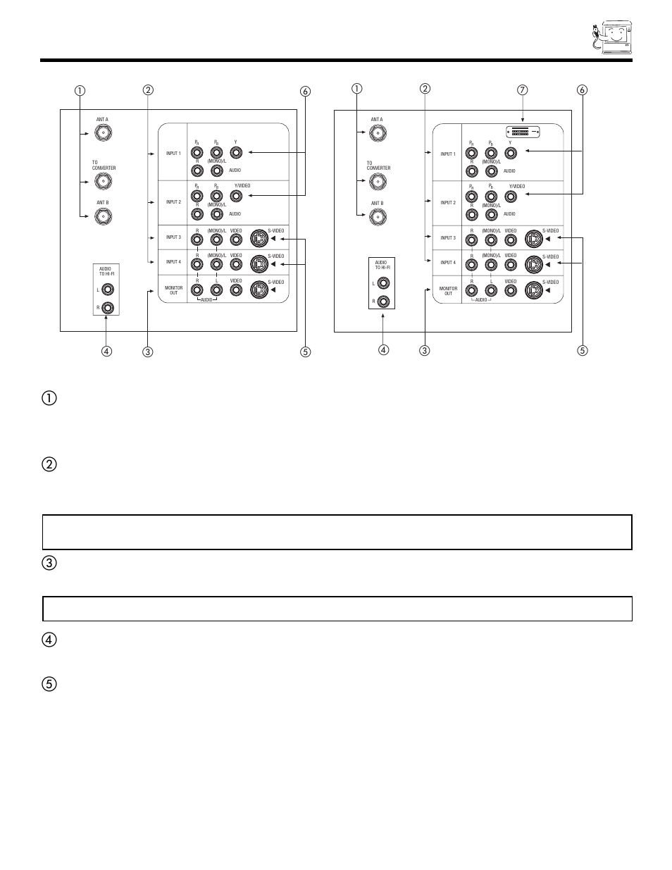 Rear panel jacks, ባቤ ቢ | Hitachi 51UWX20B User Manual | Page 9 / 64