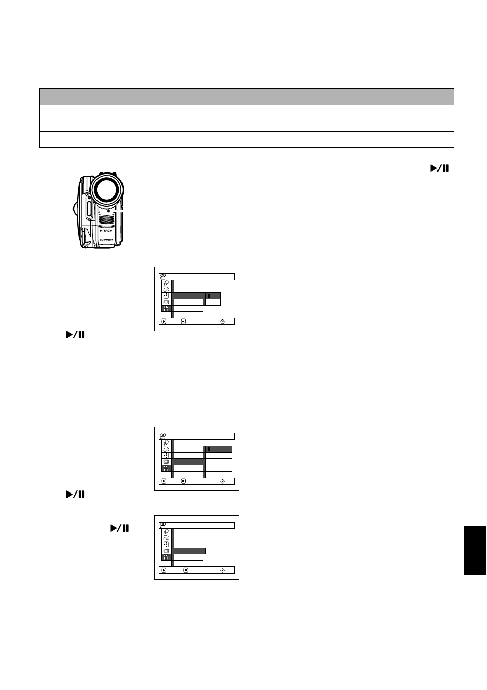 Turning record led on or off (record led), Changing display language (language) | Hitachi DZ-MV780A User Manual | Page 101 / 190