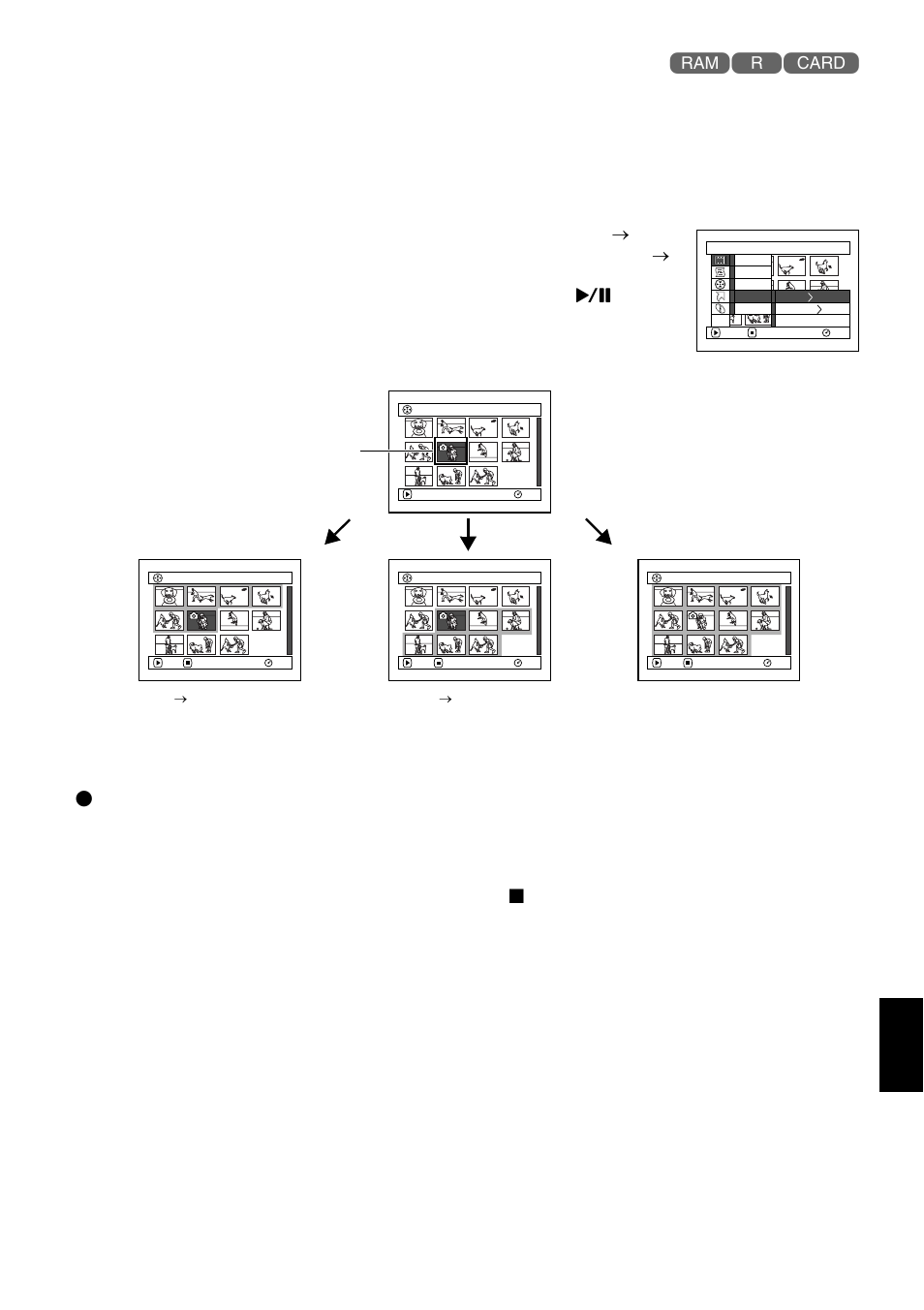 Selecting scenes using menu screen (select), Deselecting selected scenes | Hitachi DZ-MV780A User Manual | Page 119 / 190