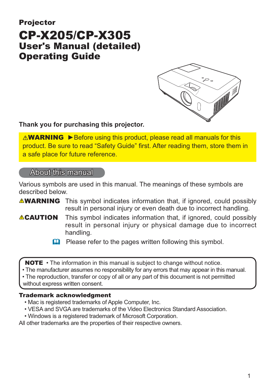 Hitachi CP-X205 User Manual | 127 pages