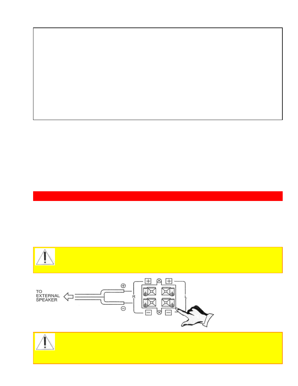 Rear speaker terminal connections, Connect after turning the power to the tv off | Hitachi GX Series 43GX01B User Manual | Page 12 / 55