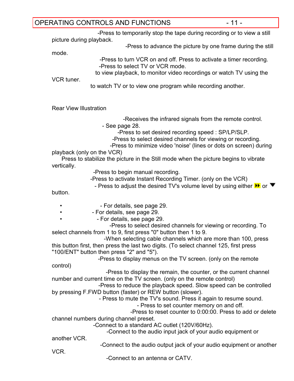 Hitachi VT-FX601A User Manual | Page 11 / 51
