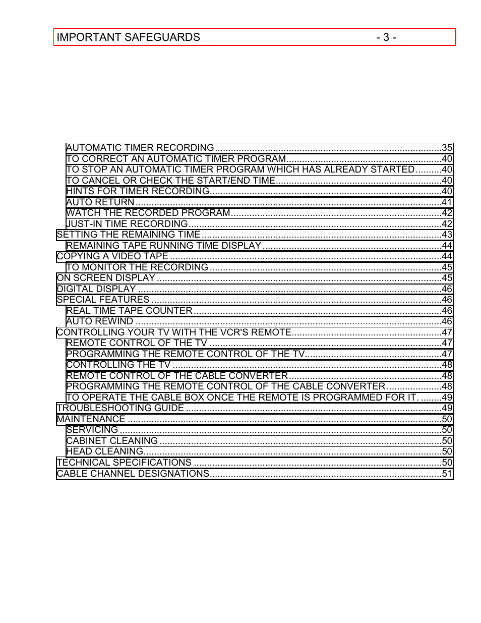 Hitachi VT-FX601A User Manual | Page 3 / 51
