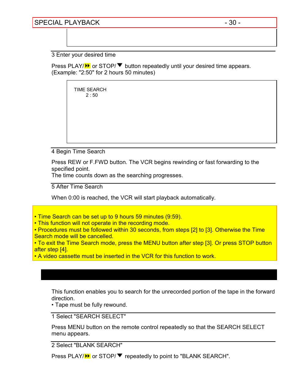 Blank search | Hitachi VT-FX601A User Manual | Page 30 / 51