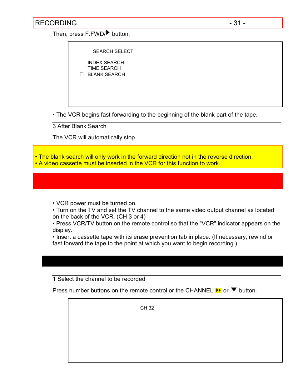 Recording, Viewing and recording the same program, Recording - 31 | Hitachi VT-FX601A User Manual | Page 31 / 51
