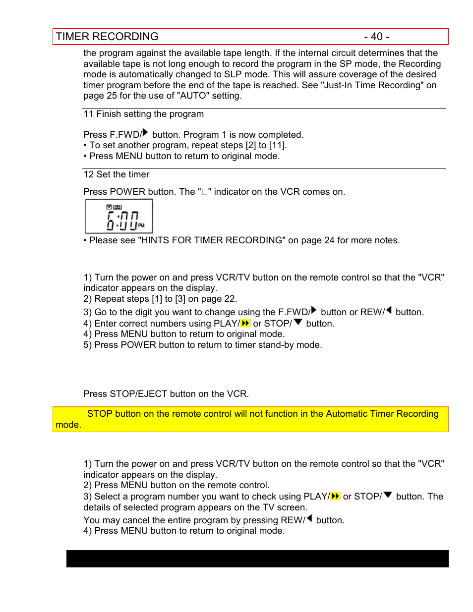 Hitachi VT-FX601A User Manual | Page 40 / 51