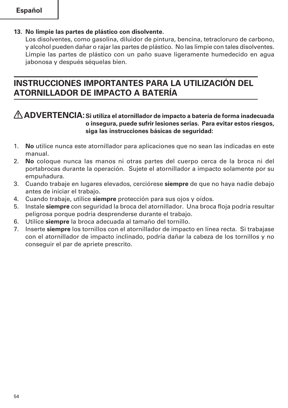 Hitachi WH14DM OM User Manual | Page 54 / 76