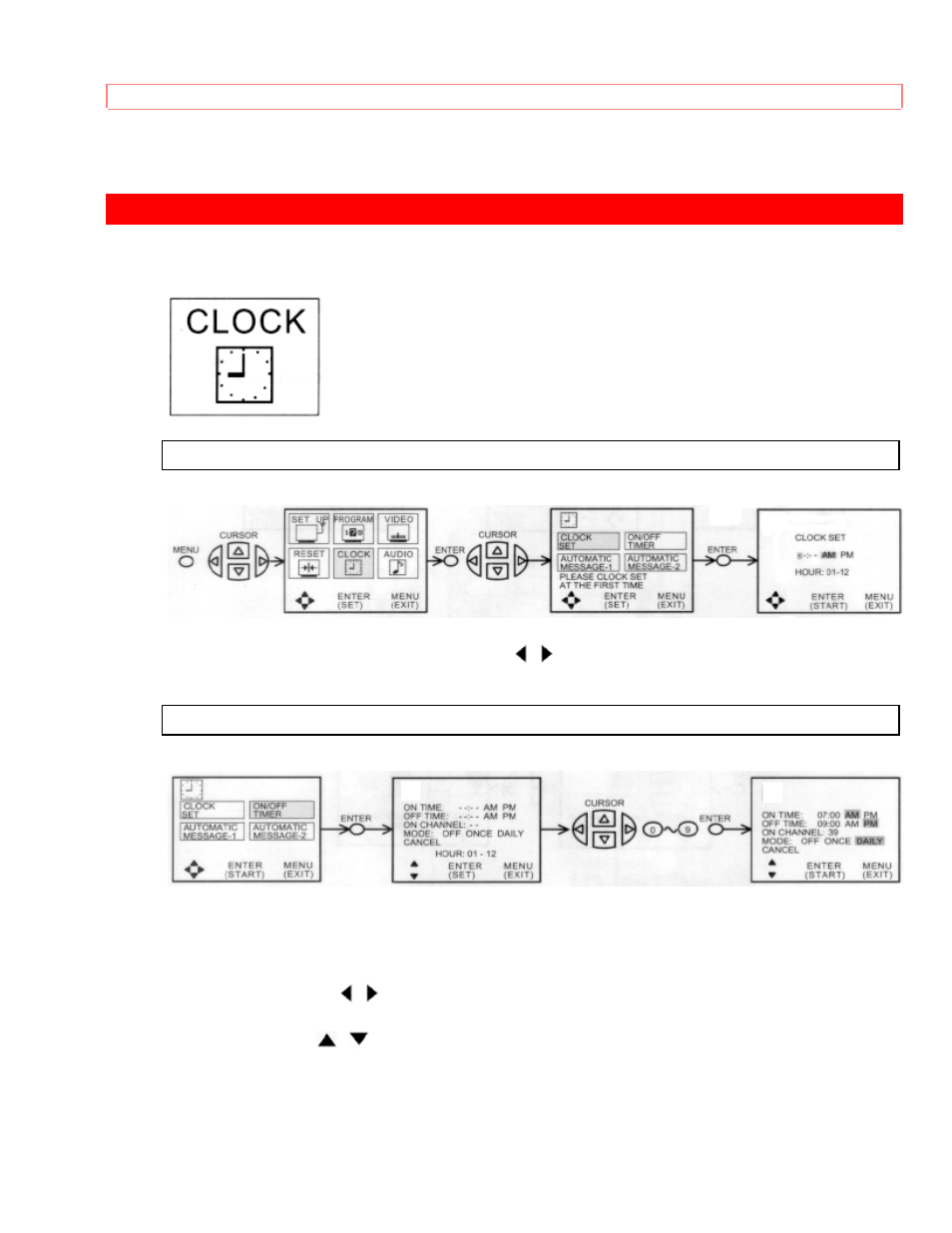 Clock, Clock set on/off timer | Hitachi 35UX60B User Manual | Page 72 / 94