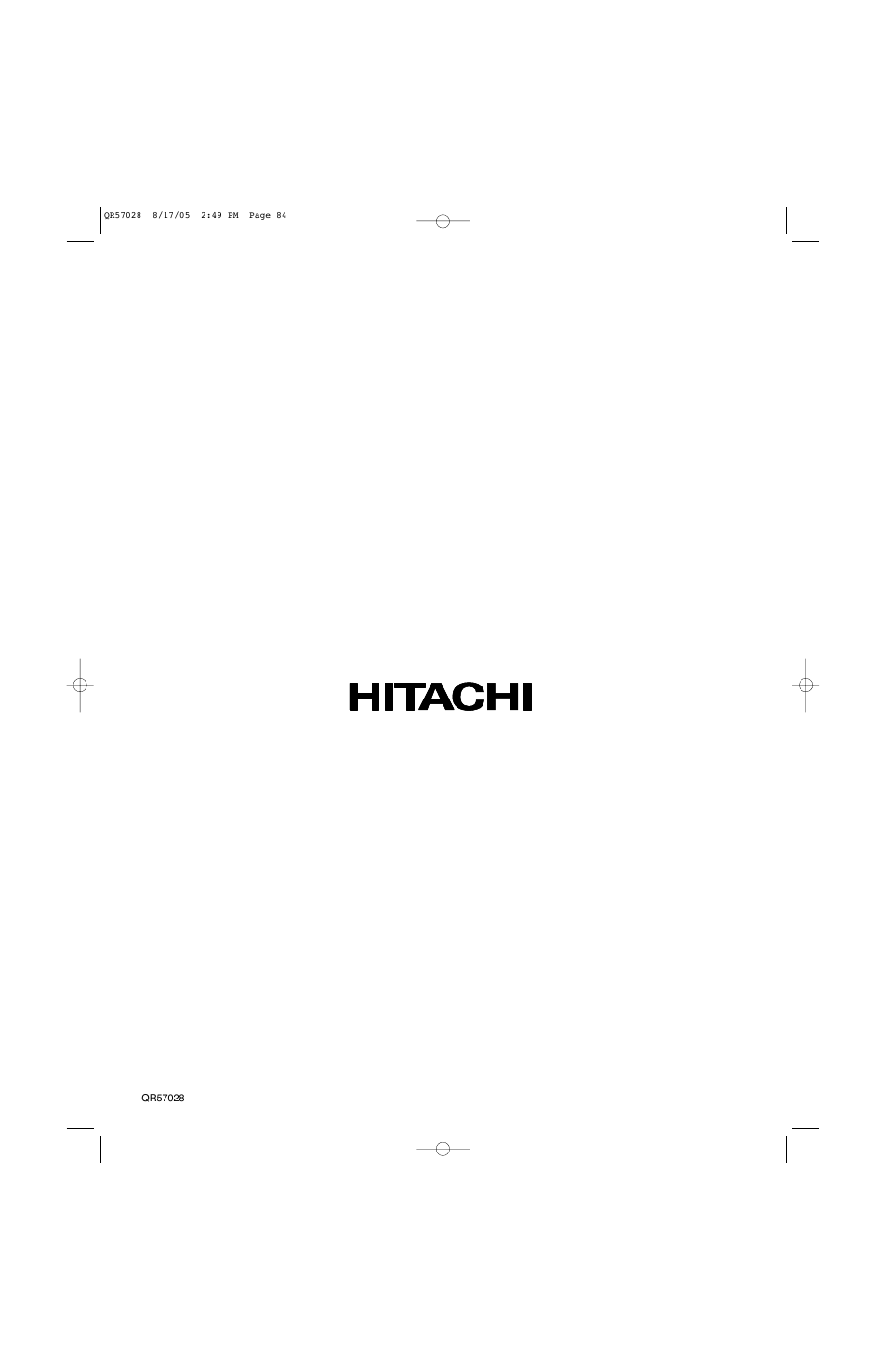 Hitachi 50V500G User Manual | Page 84 / 84