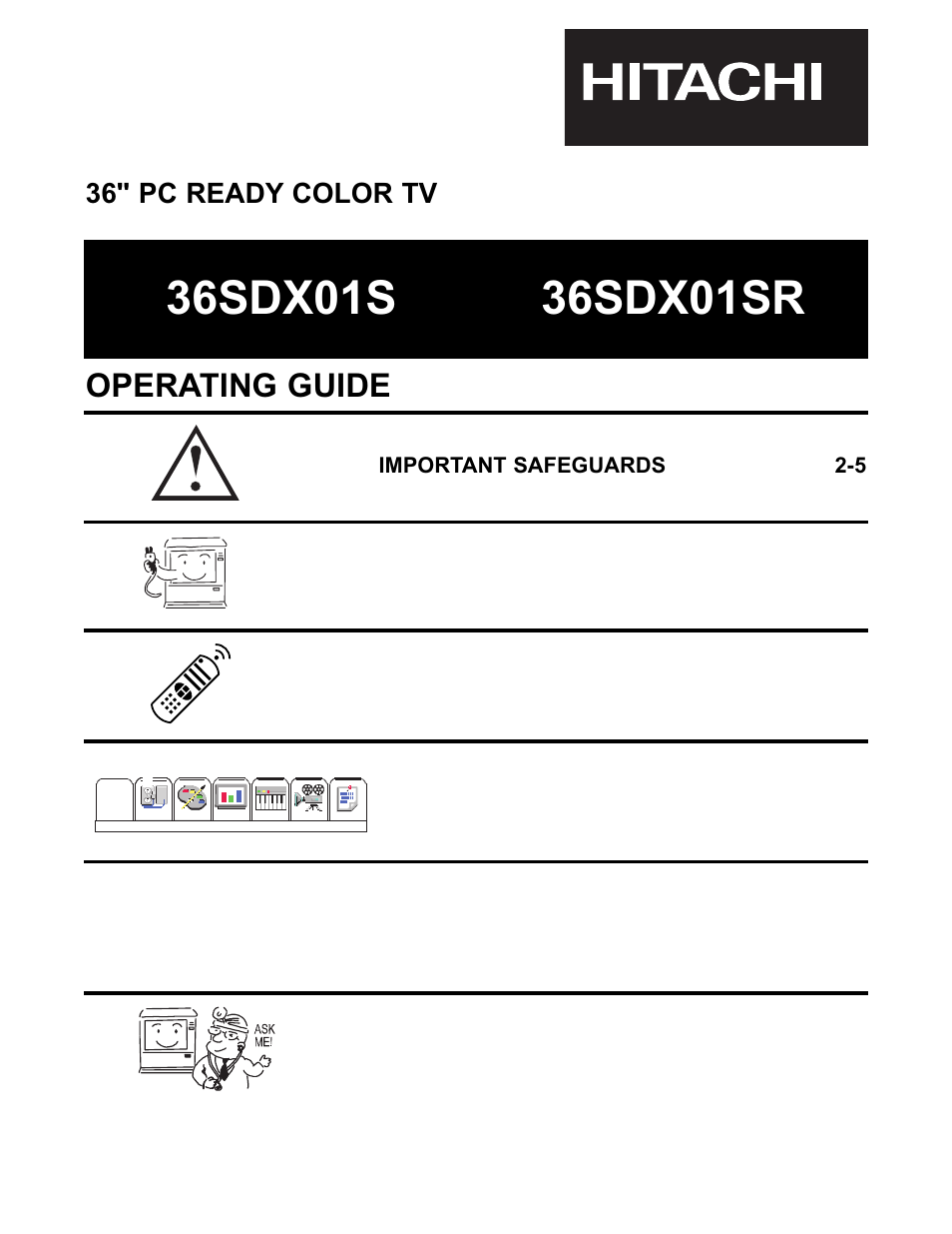 Hitachi 36SDX01SR User Manual | 80 pages