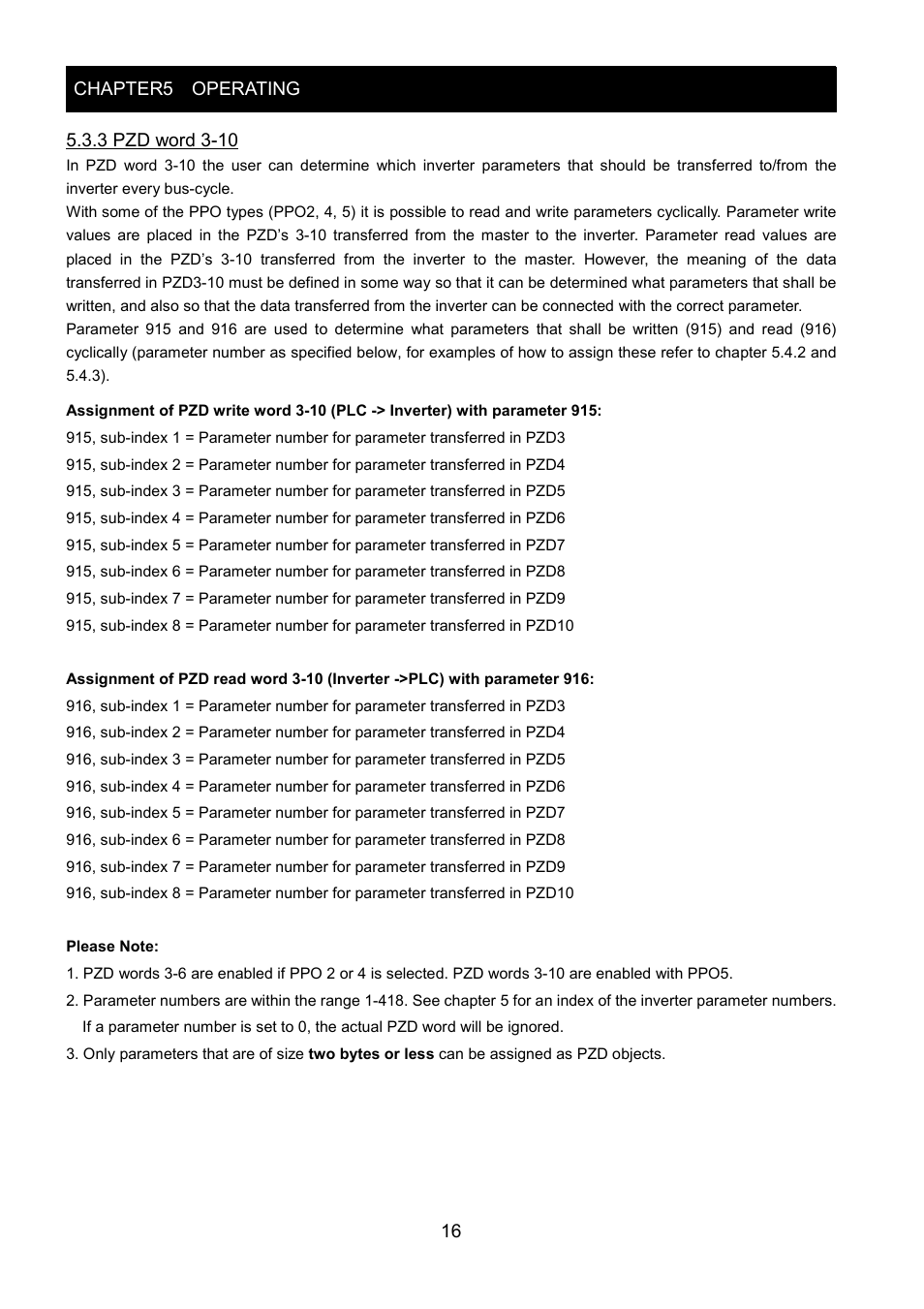 3 pzd word 3-10 | Hitachi SJ-PB(T) User Manual | Page 20 / 35