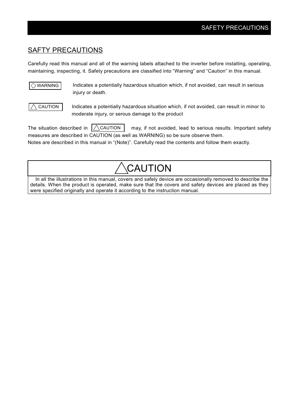 Safty precautions, Caution | Hitachi SJ-PB(T) User Manual | Page 3 / 35
