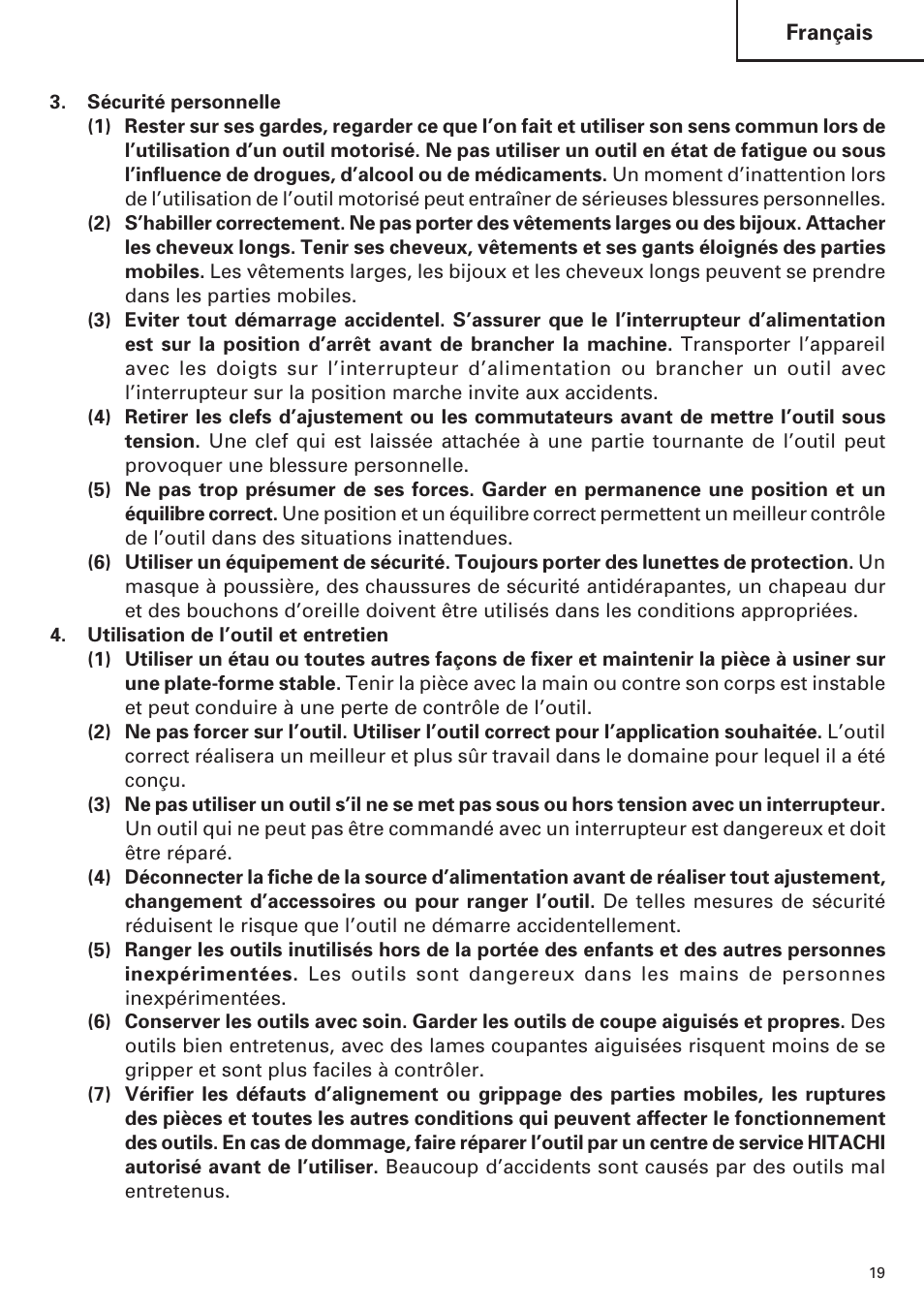 Hitachi SP18VA User Manual | Page 19 / 48