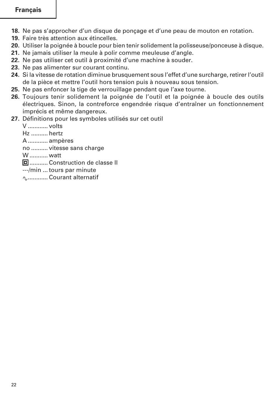 Hitachi SP18VA User Manual | Page 22 / 48