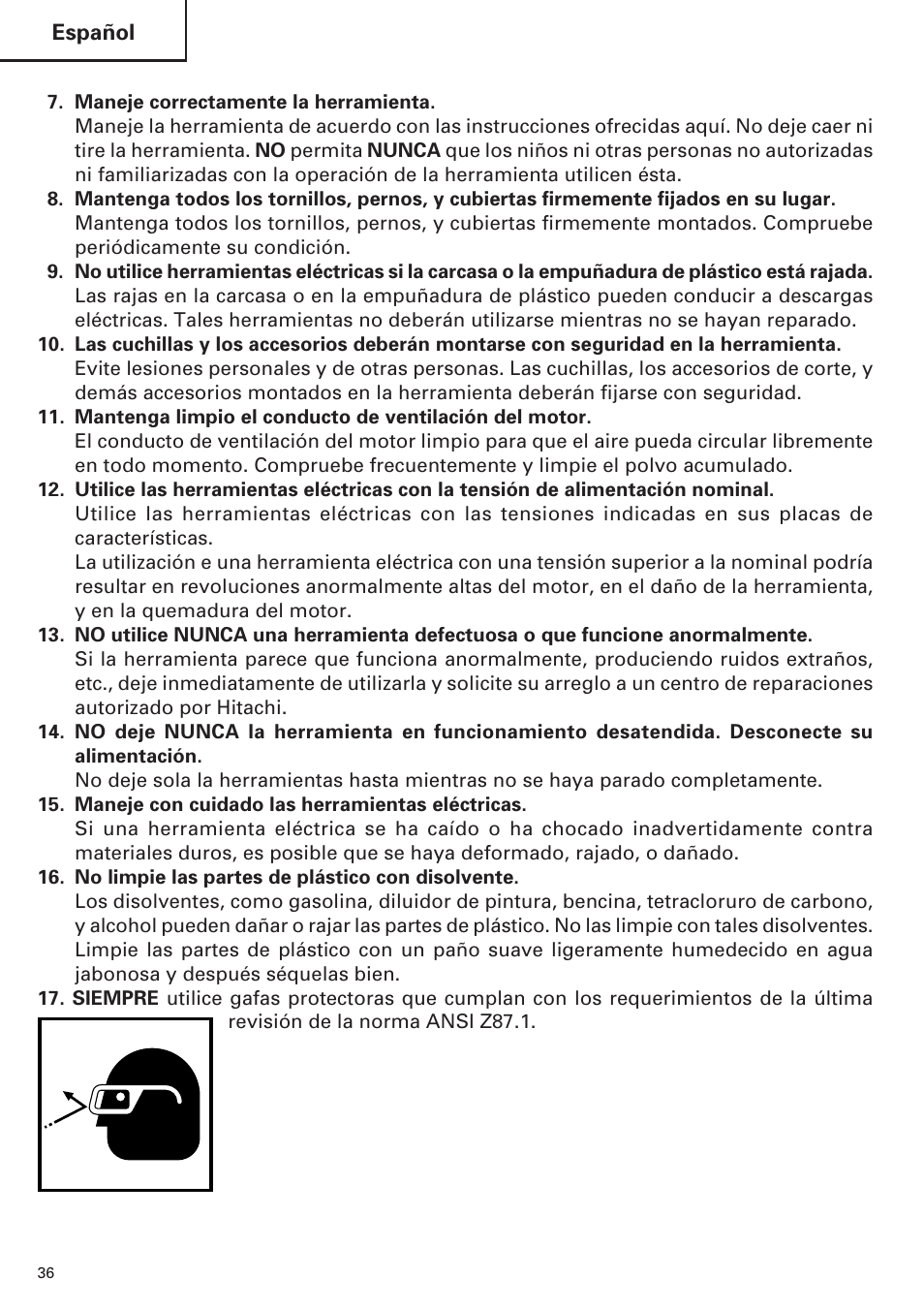 Hitachi SP18VA User Manual | Page 36 / 48