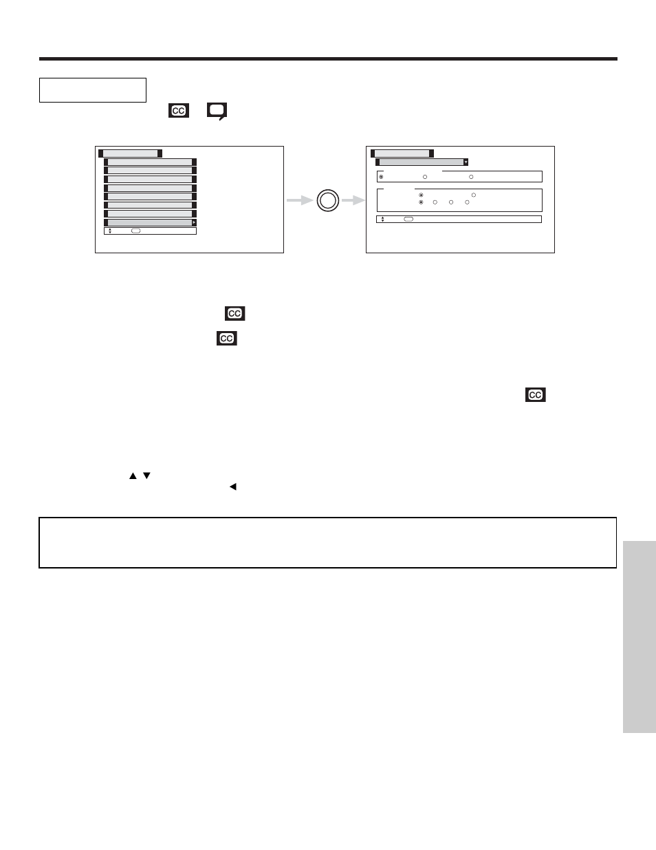 Setup, On-screen displa y, Closed caption | Hitachi 50HDT55 User Manual | Page 65 / 88