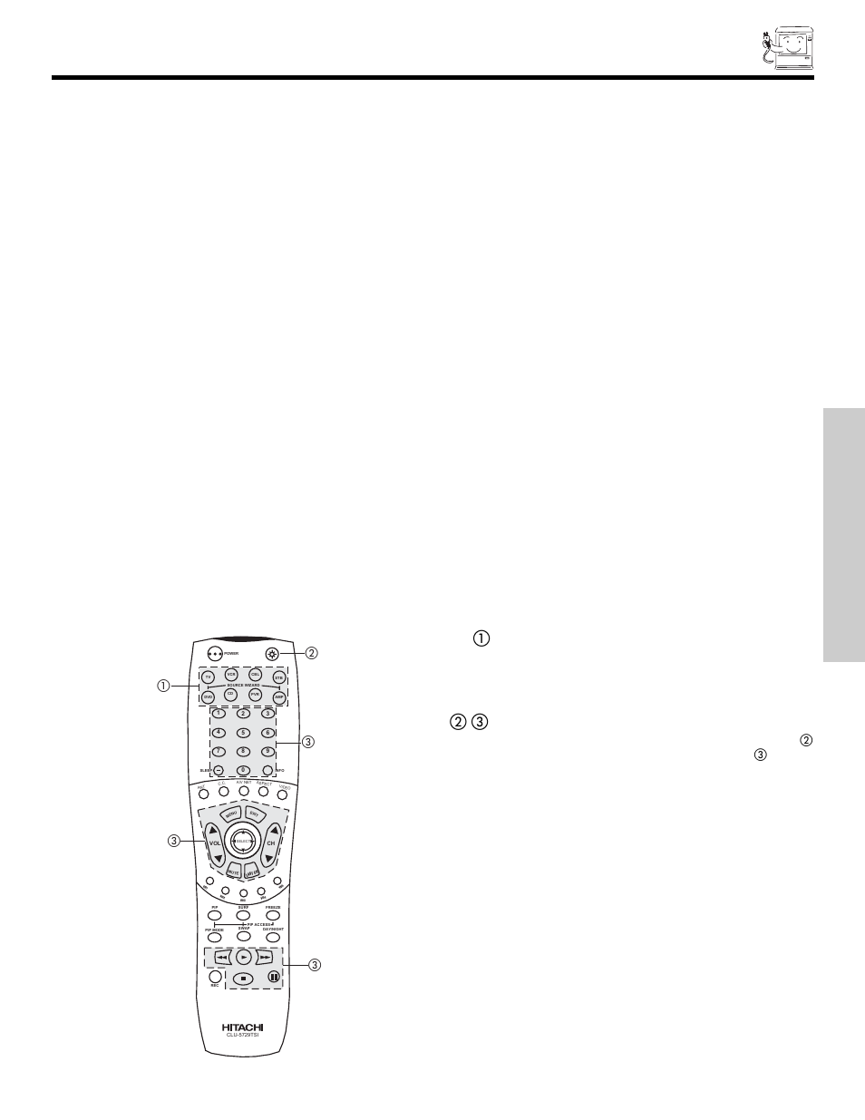 The remote control, ባ, ቤ | Hitachi 50VX500 User Manual | Page 23 / 84