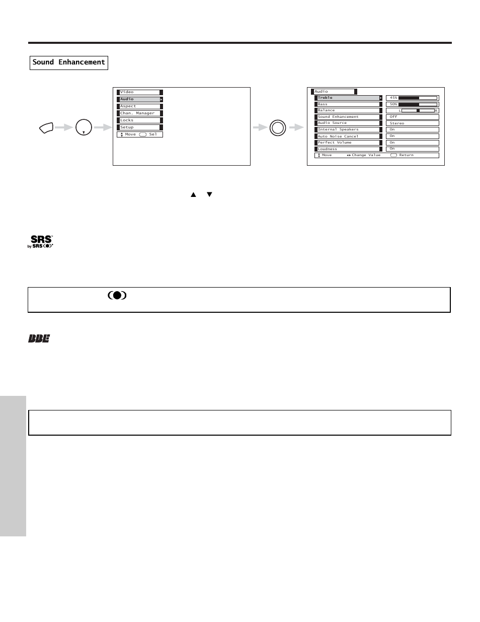 Audio, On-screen displa y | Hitachi 50VX500 User Manual | Page 52 / 84