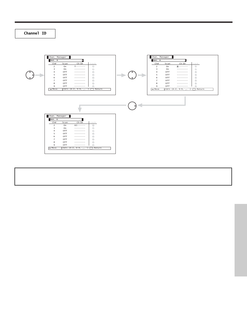 Channel manager, On-screen displa y | Hitachi 50VX500 User Manual | Page 57 / 84