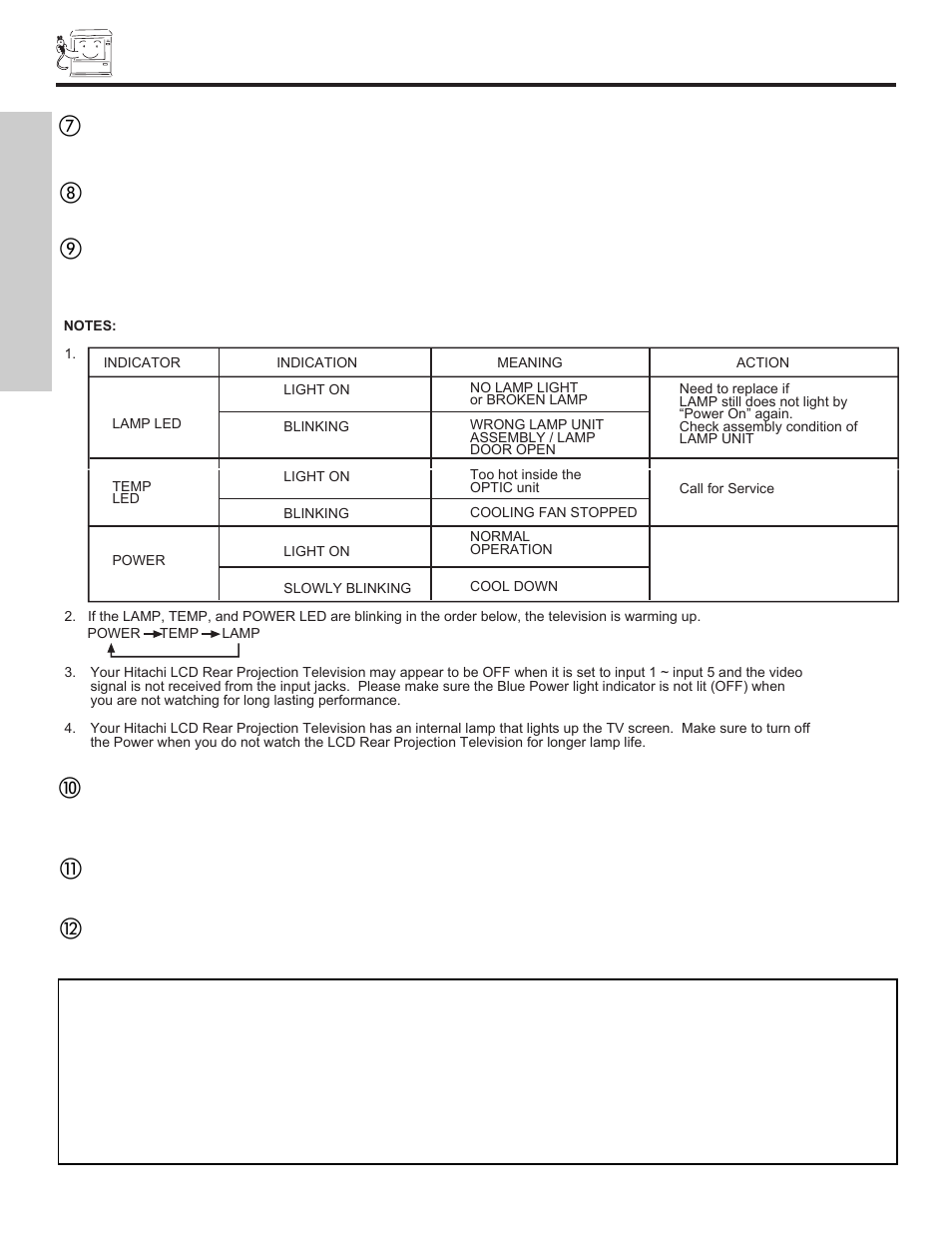 Front panel controls, First time use ቨ | Hitachi 50VX500 User Manual | Page 8 / 84