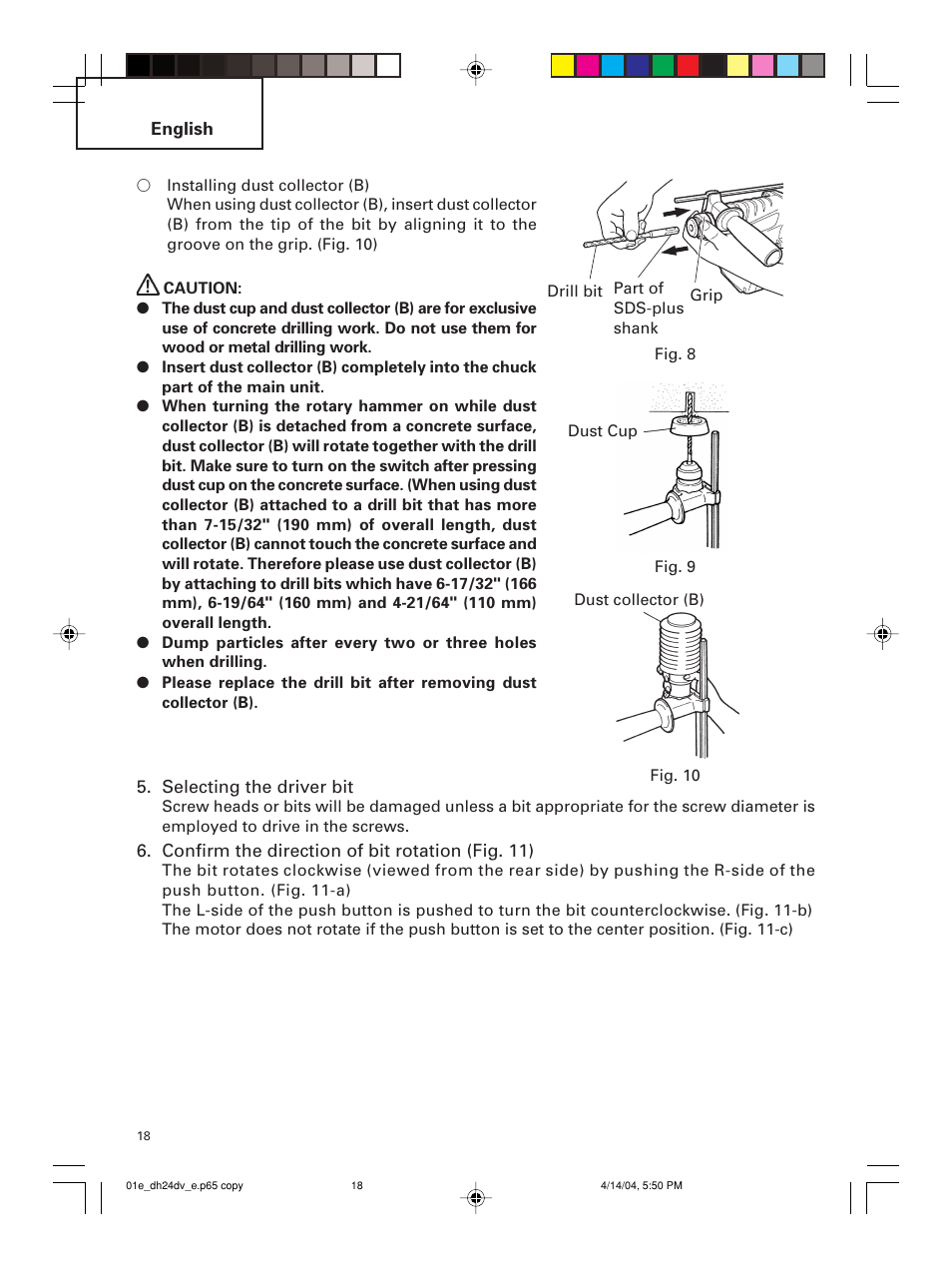 Hitachi DH 24DV User Manual | Page 18 / 88