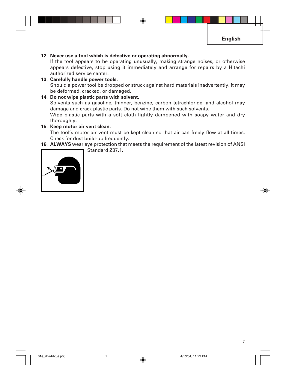 Hitachi DH 24DV User Manual | Page 7 / 88