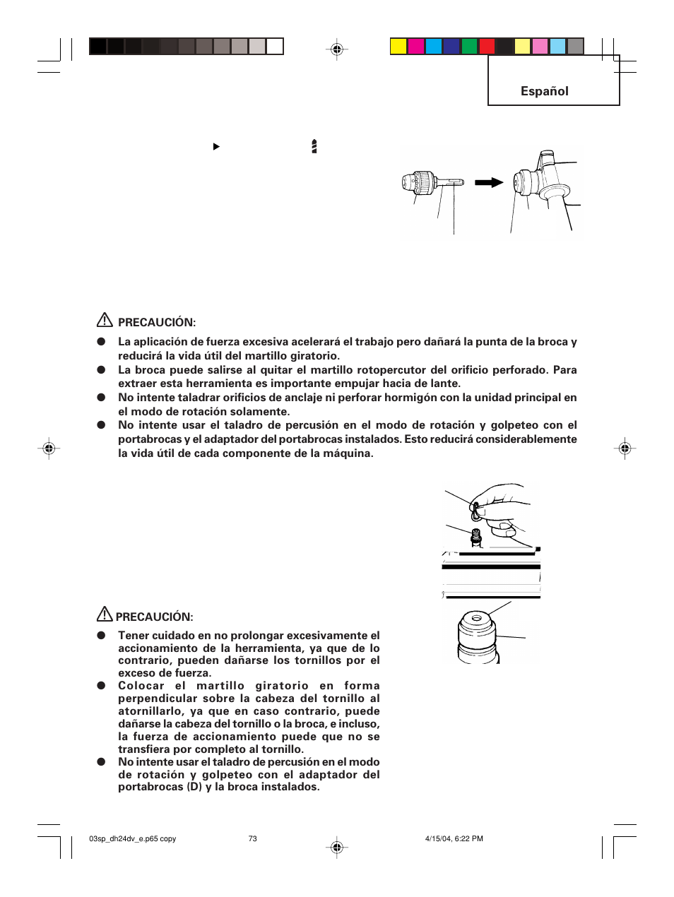 Hitachi DH 24DV User Manual | Page 73 / 88