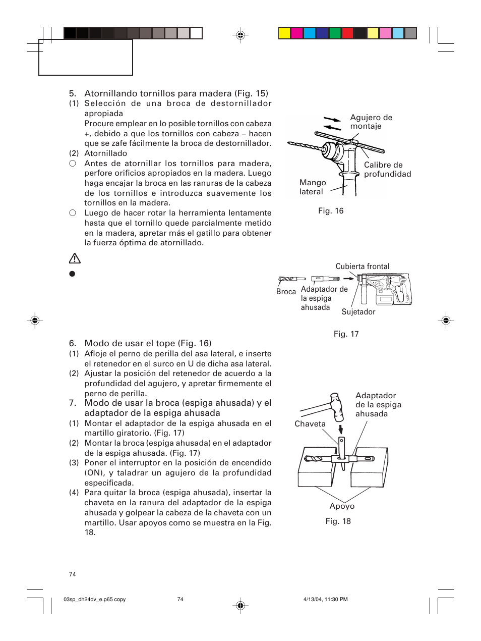 Hitachi DH 24DV User Manual | Page 74 / 88