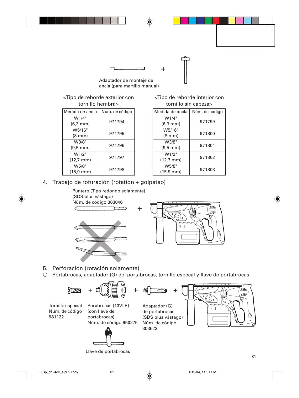Hitachi DH 24DV User Manual | Page 81 / 88