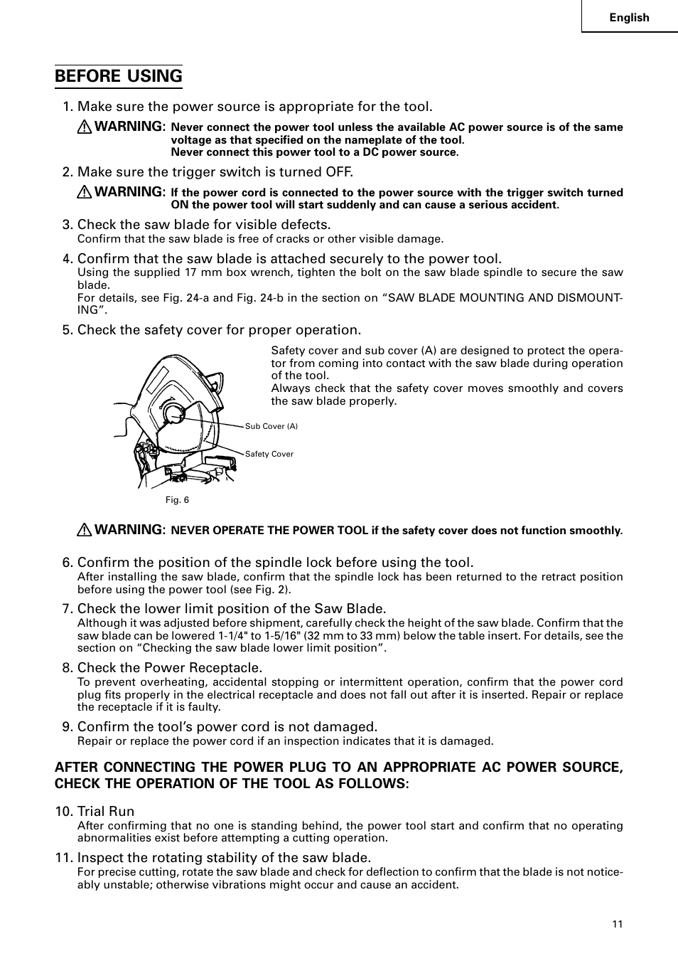Before using | Hitachi C 15FB User Manual | Page 11 / 54