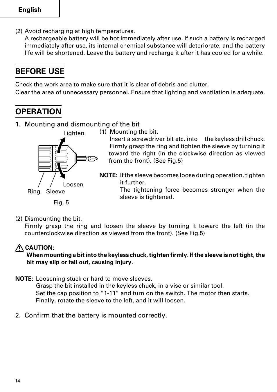 Before use, Operation | Hitachi FDS 9DVA User Manual | Page 14 / 60