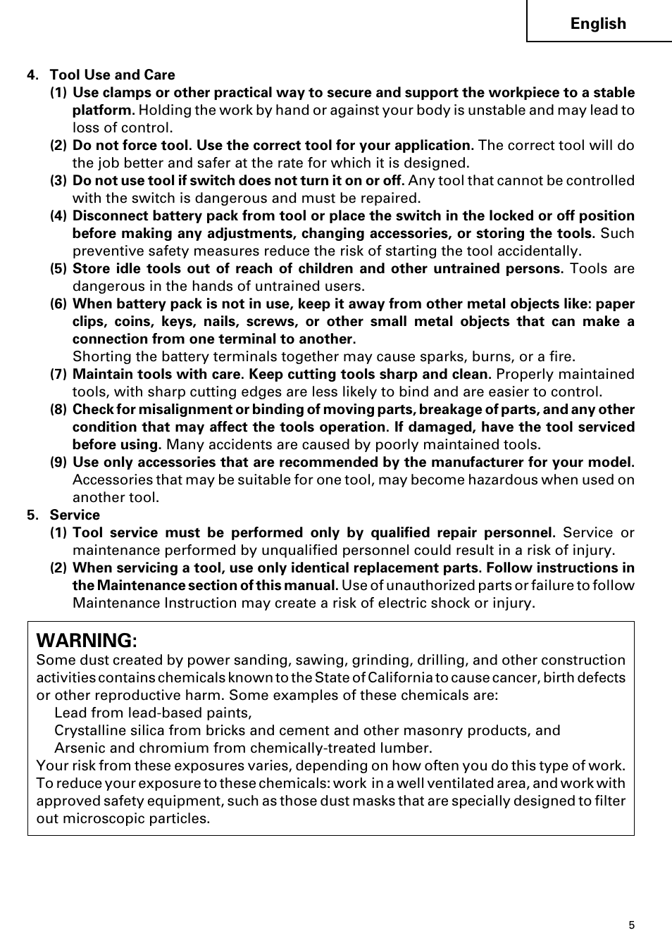 Warning | Hitachi FDS 9DVA User Manual | Page 5 / 60