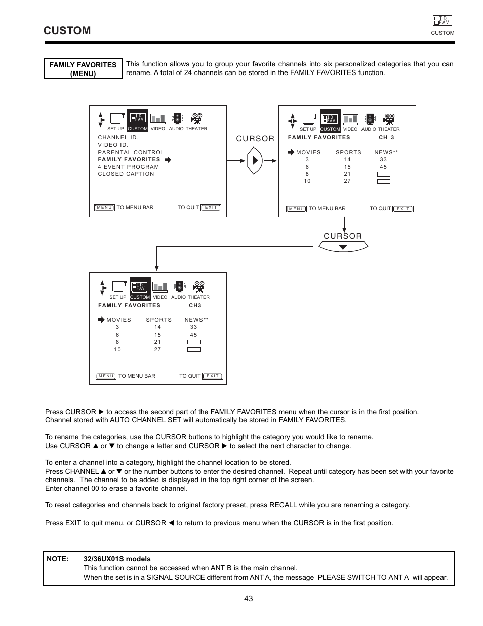 Custom | Hitachi 36UX01S User Manual | Page 43 / 60