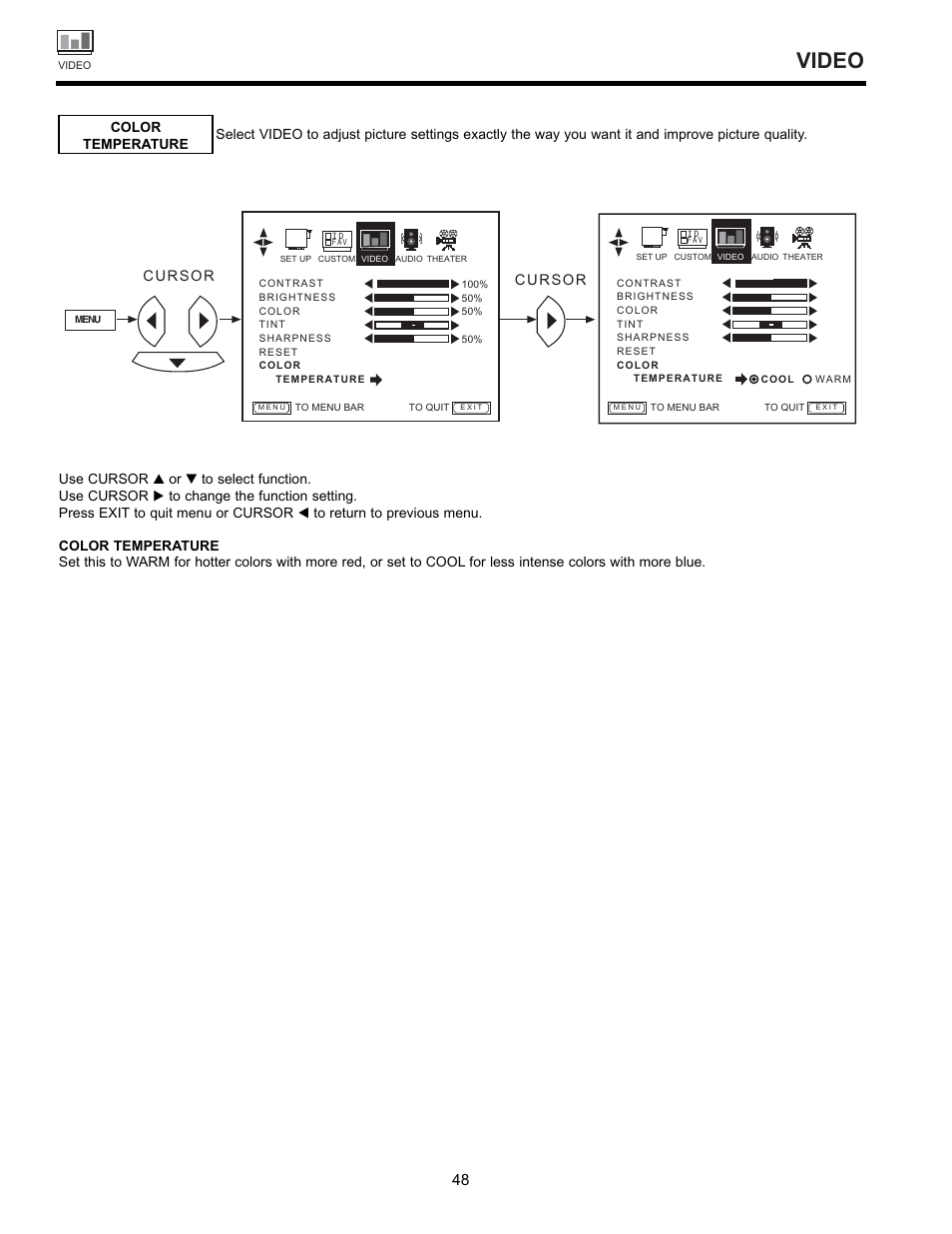 Video | Hitachi 36UX01S User Manual | Page 48 / 60