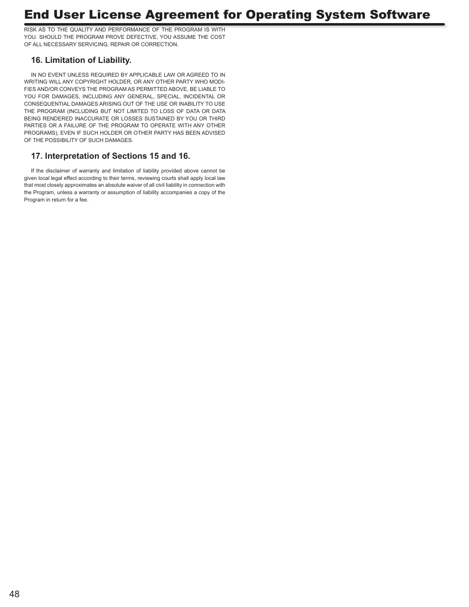 Hitachi ALPHA SERIES L32A404 User Manual | Page 48 / 52