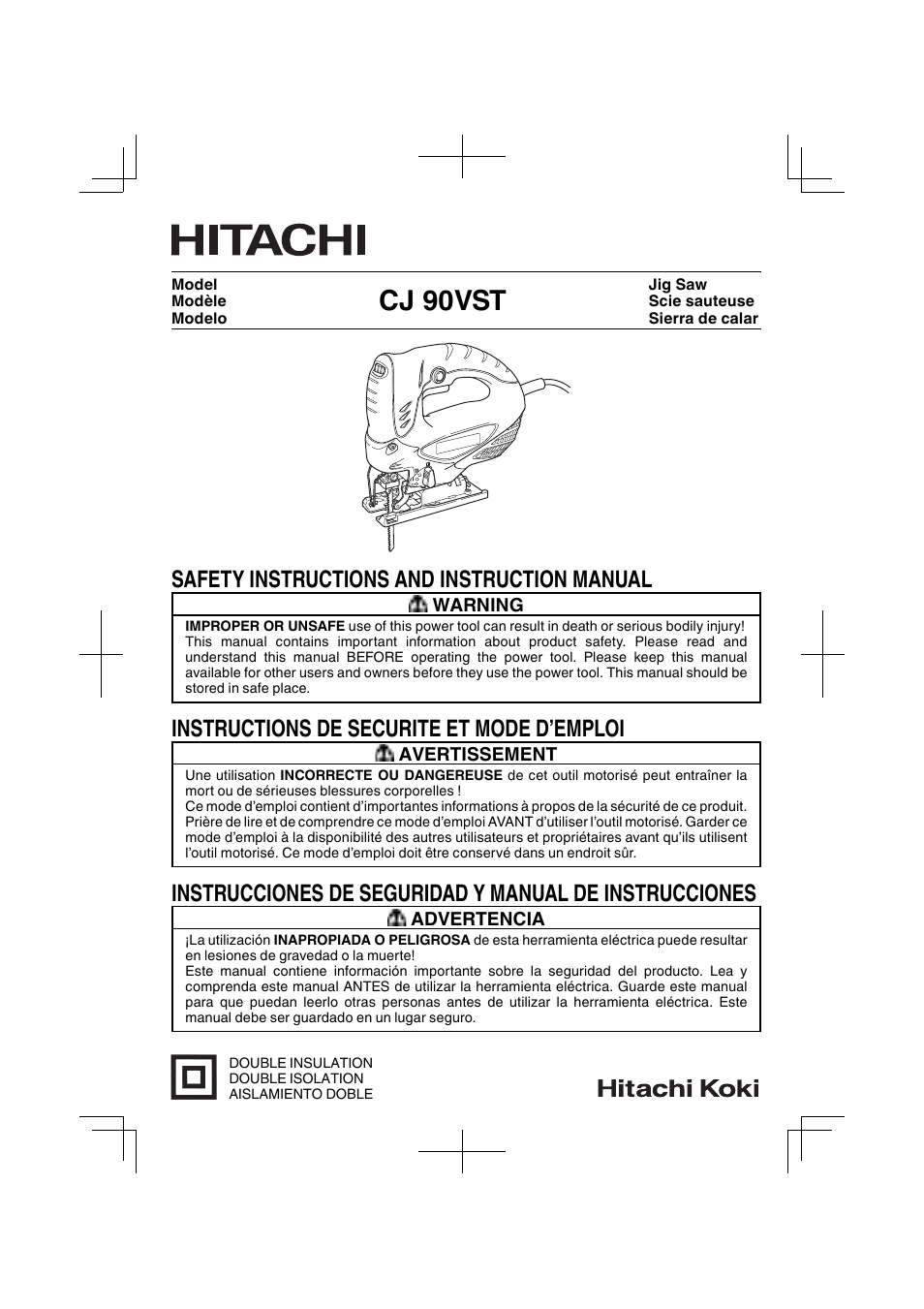 Hitachi CJ 90VST User Manual | 48 pages