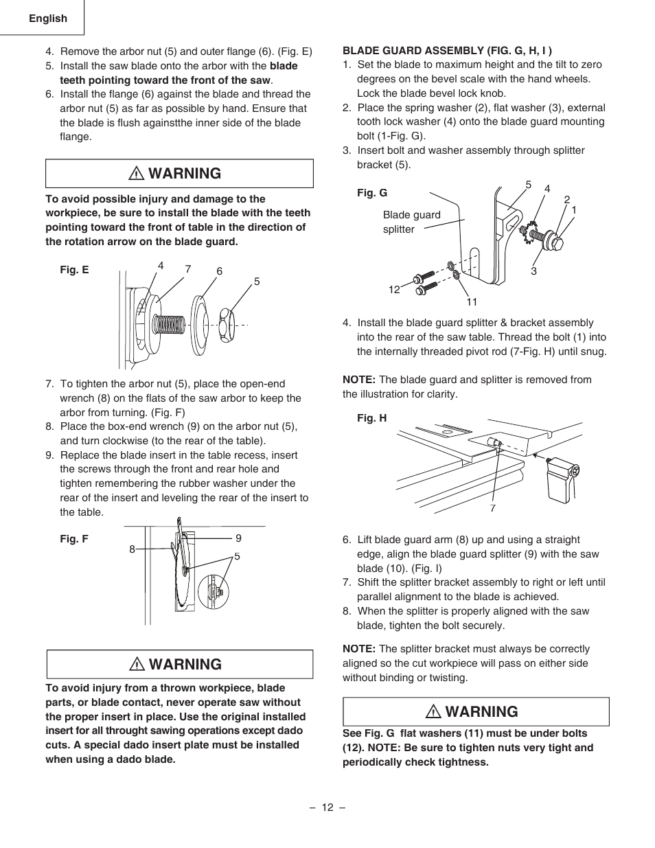 Warning | Hitachi C 10RA3 User Manual | Page 12 / 72
