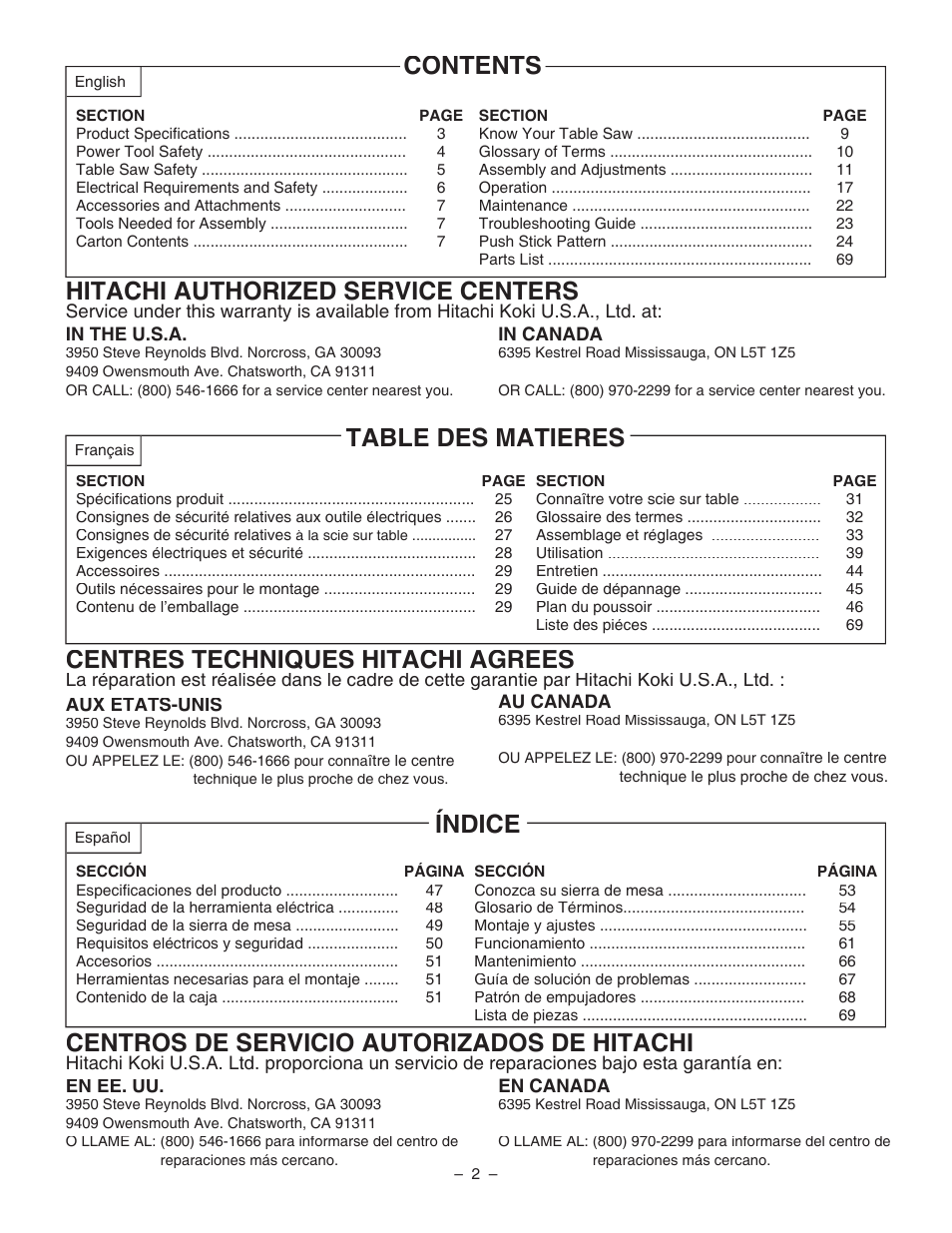 Hitachi C 10RA3 User Manual | Page 2 / 72