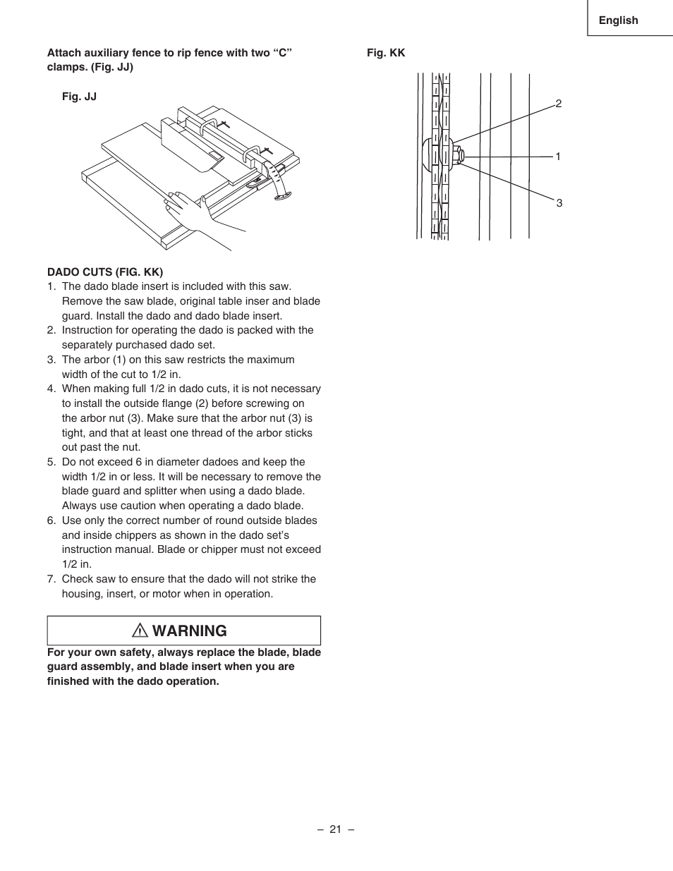 Warning | Hitachi C 10RA3 User Manual | Page 21 / 72