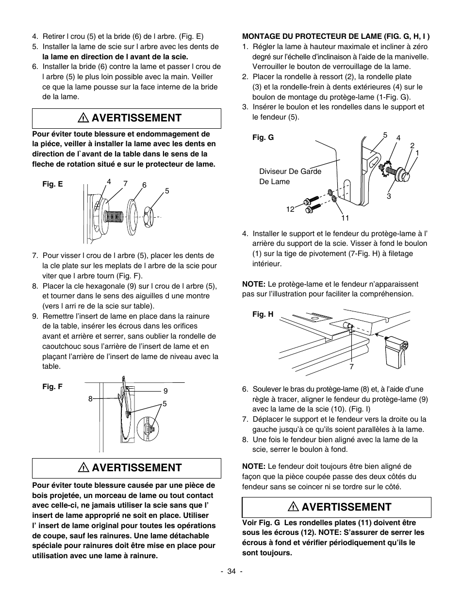 Avertissement | Hitachi C 10RA3 User Manual | Page 34 / 72