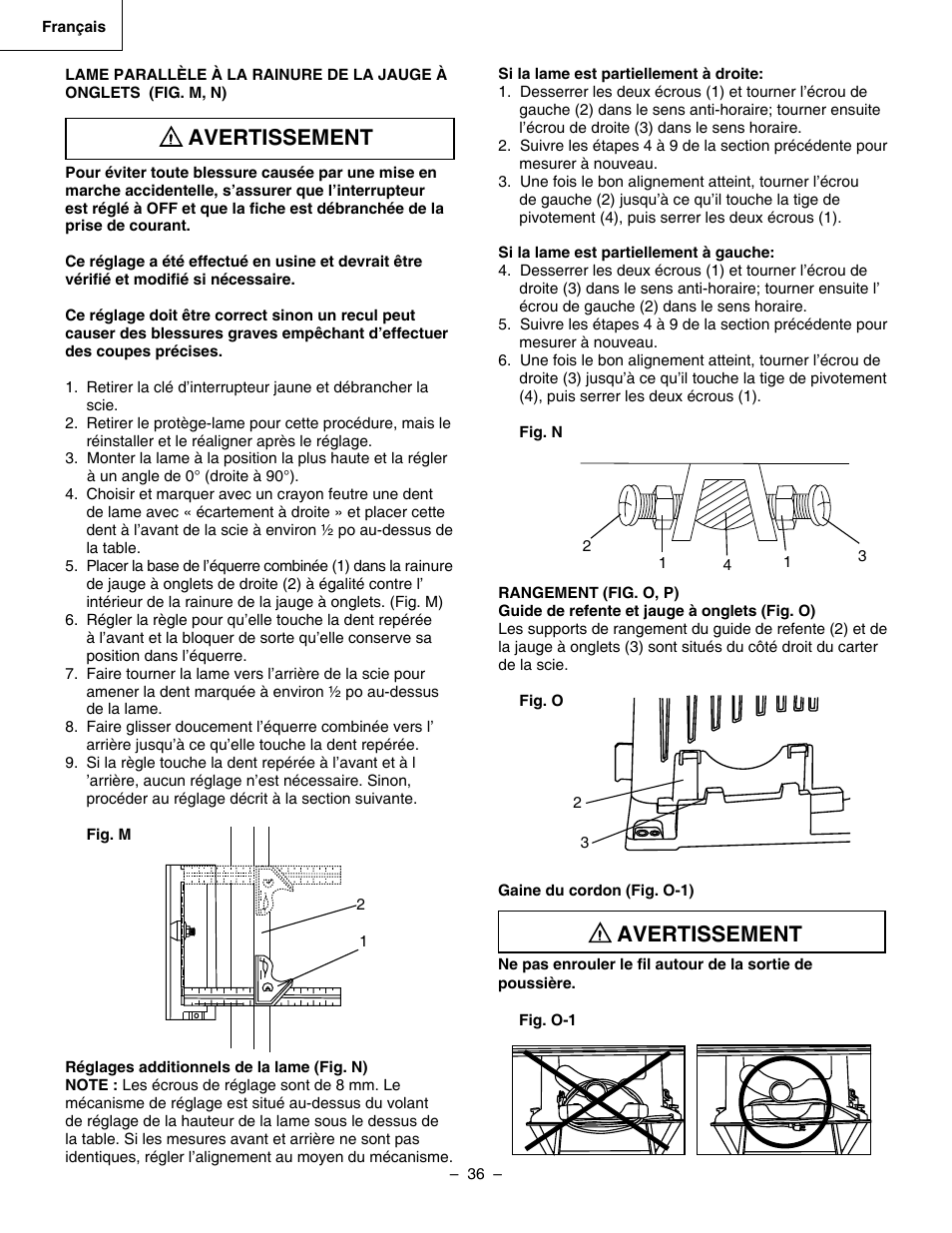 Avertissement | Hitachi C 10RA3 User Manual | Page 36 / 72