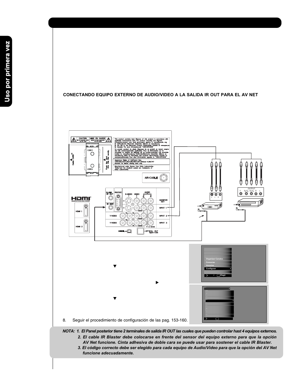 Conectando equipos de video externos | Hitachi P50V701 User Manual | Page 110 / 186