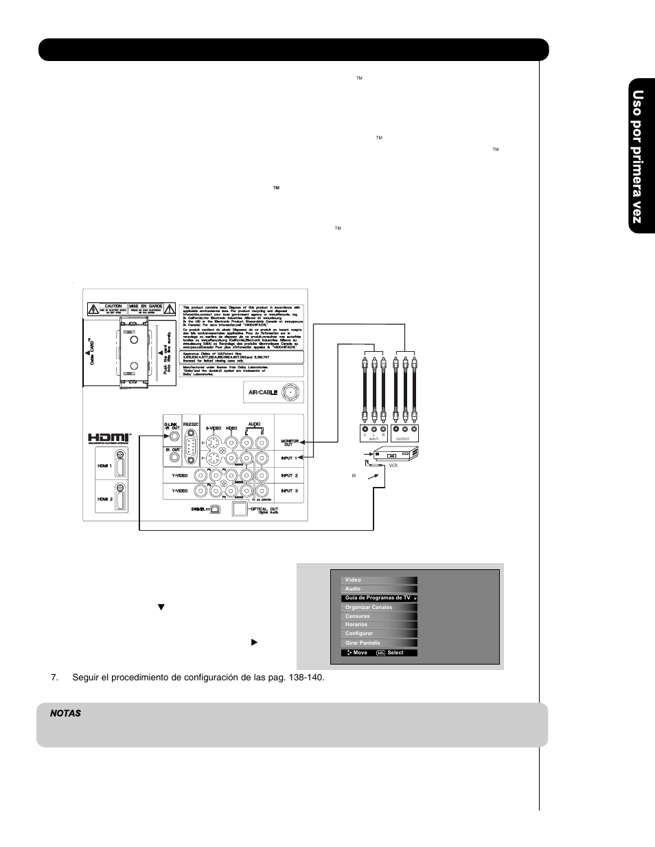 Conectando equipos de video externos | Hitachi P50V701 User Manual | Page 111 / 186