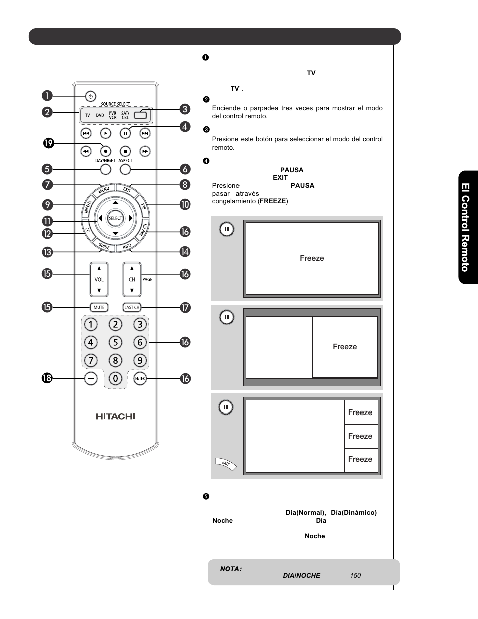 Como utilizar el control remoto de su tv, º ¾ µ ƹ ƽ | Hitachi P50V701 User Manual | Page 113 / 186