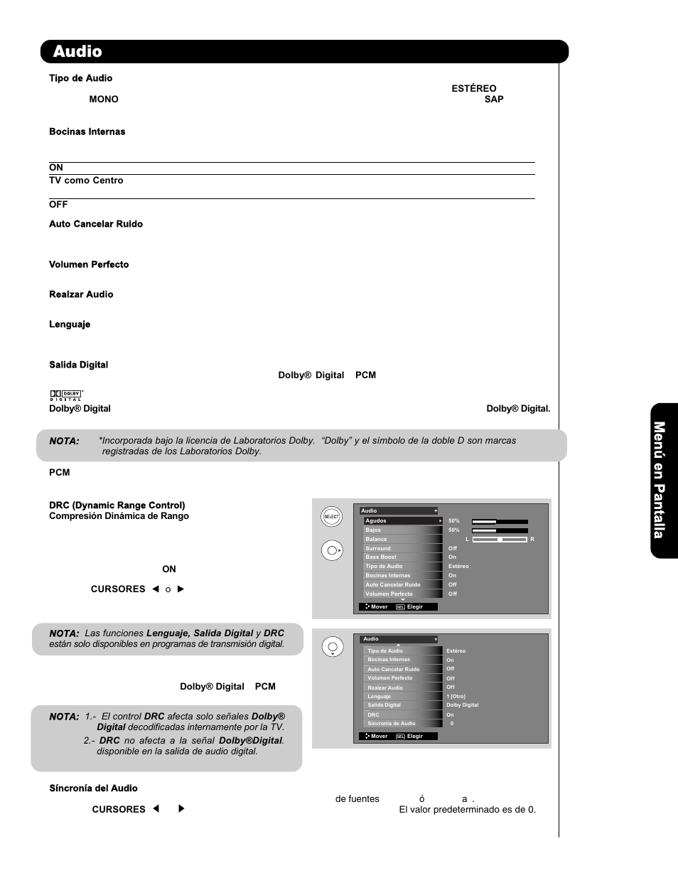 Audio | Hitachi P50V701 User Manual | Page 137 / 186