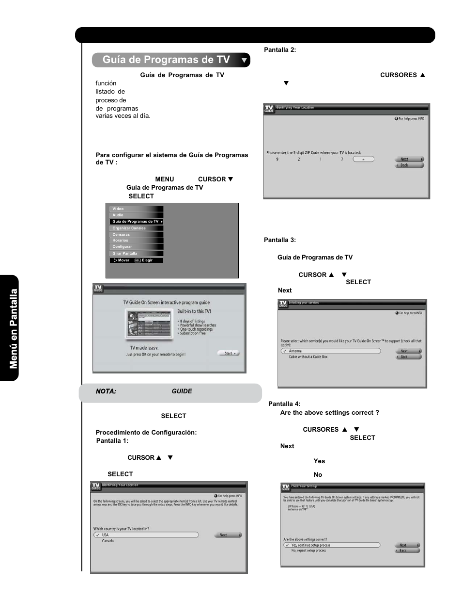 Guía de programas de tv | Hitachi P50V701 User Manual | Page 138 / 186