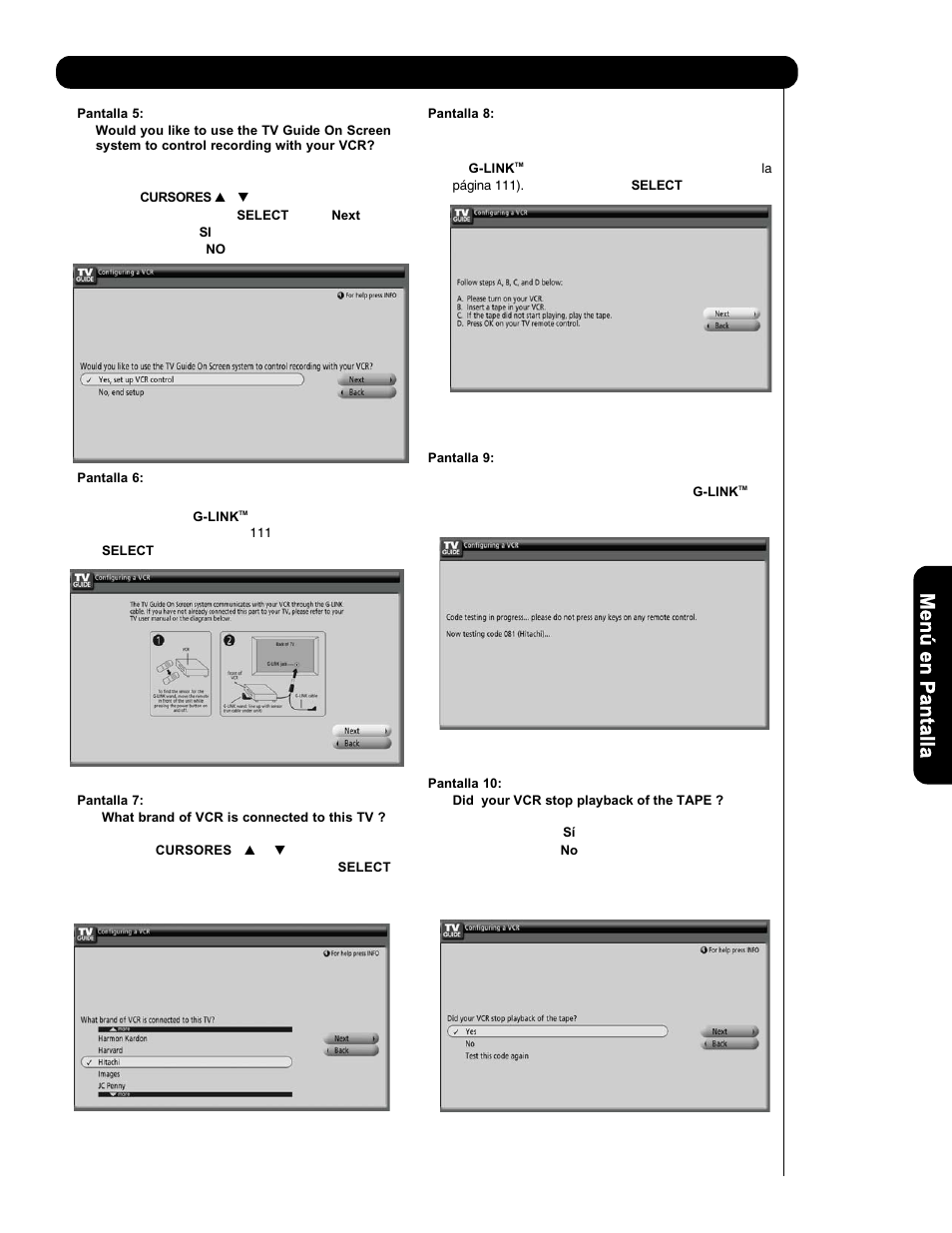 Guía de programas de tv | Hitachi P50V701 User Manual | Page 139 / 186