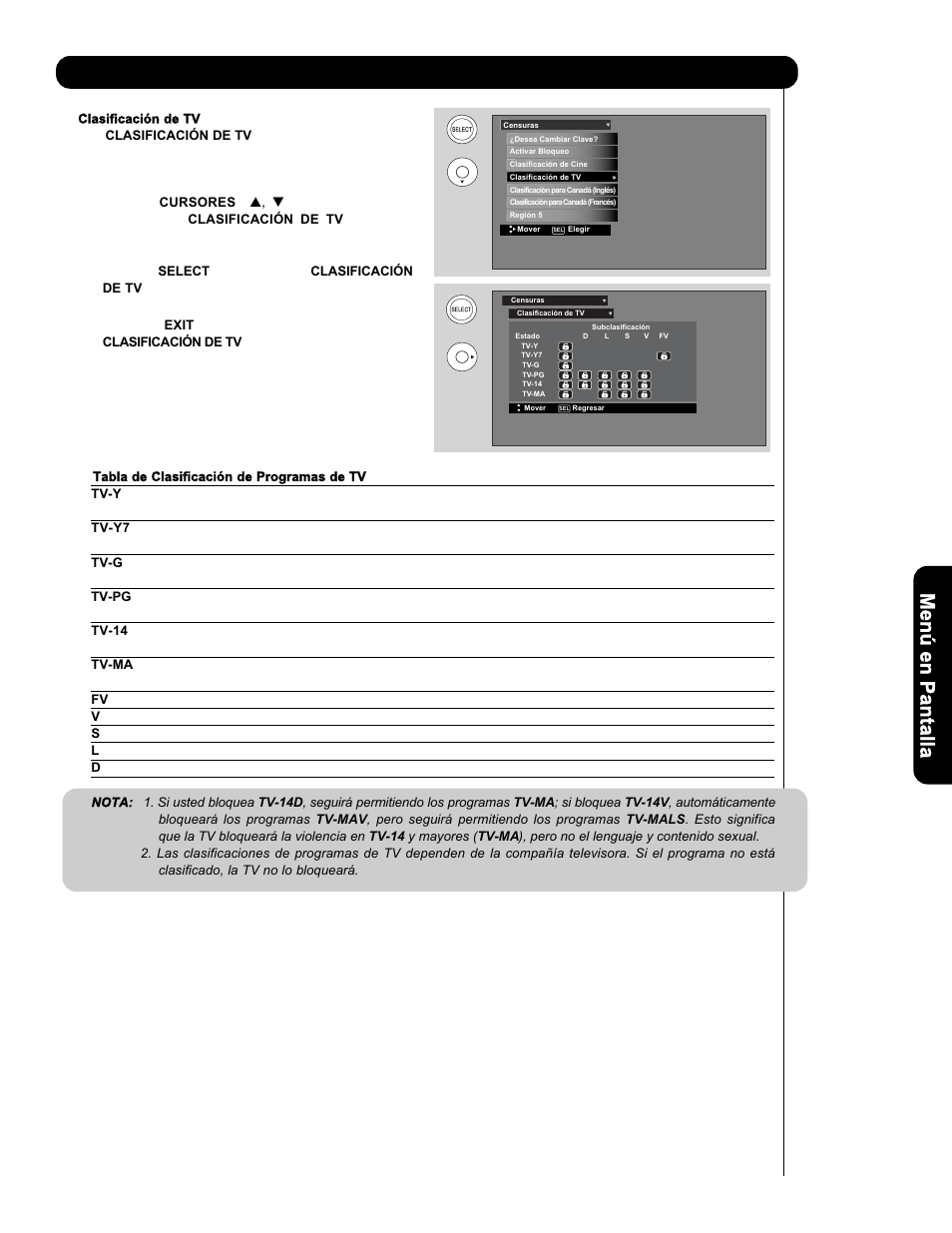 Censuras | Hitachi P50V701 User Manual | Page 145 / 186