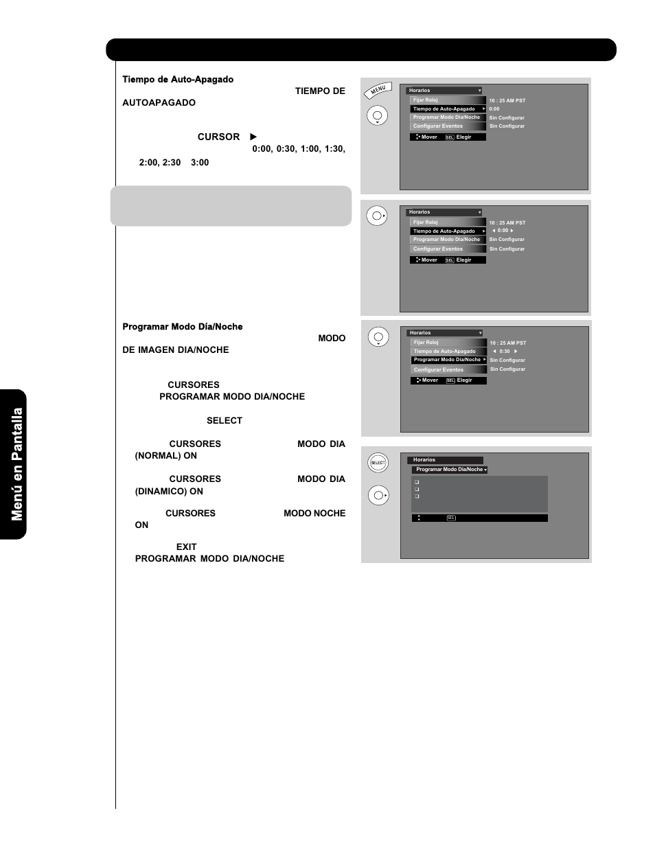 Horarios | Hitachi P50V701 User Manual | Page 150 / 186