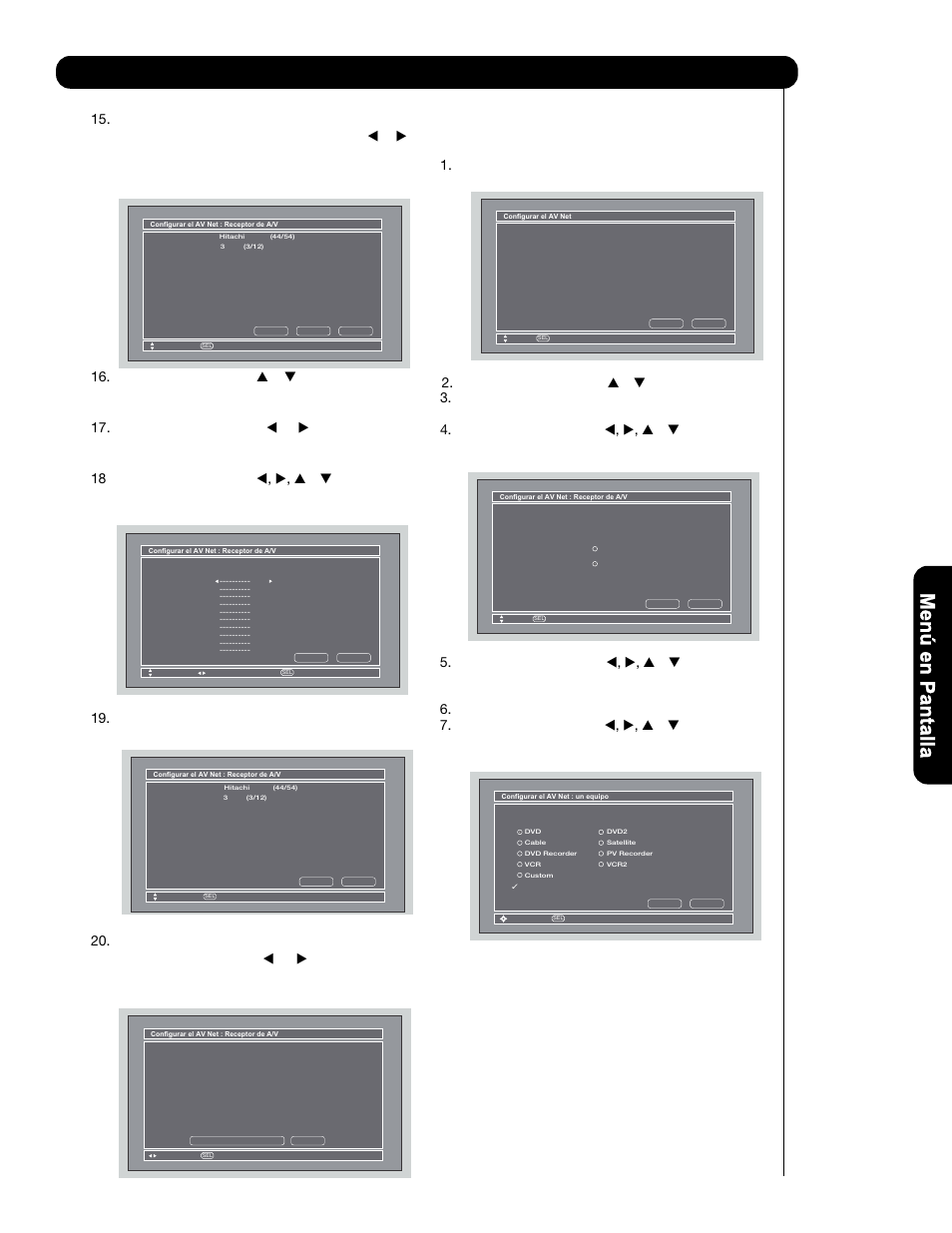 Configurar | Hitachi P50V701 User Manual | Page 155 / 186